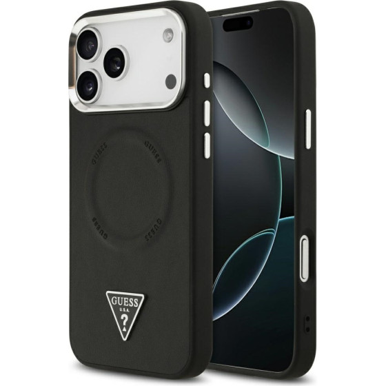 Guess Triangle Logo Magsafe Case For Iphone 17 Pro Black - (GUHMP17LPSDTSCMK)