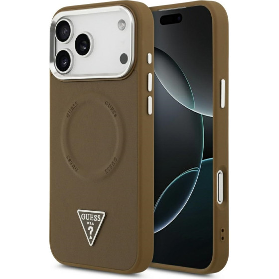 Guess Triangle Logo Magsafe Case For Iphone 17 Pro Max Brown - (GUHMP17XPSDTSCMW)