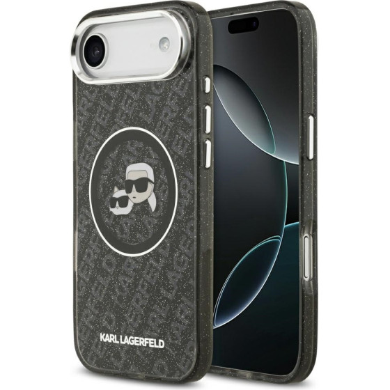 Karl Lagerfeld Case Iml Glitter Karl & Choupette Heads Logo Magsafe For Iphone Air Black - (KLHMP17MHMKBKCHOK)