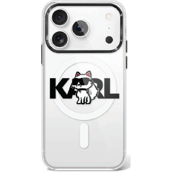 Karl Lagerfeld Iml Choupette Sketch Logo Magsafe Case For Iphone 17 Pro Clear - (KLHMP17LHGCHGKBT)