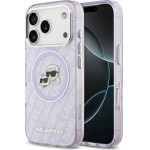 Karl Lagerfeld Iml Glitter Karl & Choupette Heads Logo Magsafe Case For Iphone 17 Pro Max Purple - (KLHMP17XHMKBKCHOU)