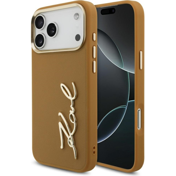 Karl Lagerfeld Karl Script Logo Case For Iphone 17 Pro Max Brown - (KLHCP17XPSKMGVW)