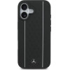MERCEDES Leather Star Pattern Stripes Magsafe Case For Iphone 17 Black - (MEHMP17S25RPSLKH)