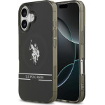 U.S. Polo Assn. Us Polo Dh And Bottom Stripe Logo Magsafe Case For Iphone 17 Black - (USHMP17SUNEK)