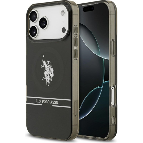 U.S. Polo Assn. Us Polo Dh And Bottom Stripe Logo Magsafe Case For Iphone 17 Pro Max Black - (USHMP17XUNEK)