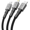 Tech-Protect Ultraboost Dna 3in1 USB-C / Micro-Usb / Lightning Cable 120 Cm - Gray - (28780-0)