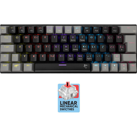 White Shark Mechanical Keyboard GK-002111V2 Us Red Switch WAKIZASHI-2 BLACK/Grey - (WAKIZASHI-2-US-B-G-RED.SW)