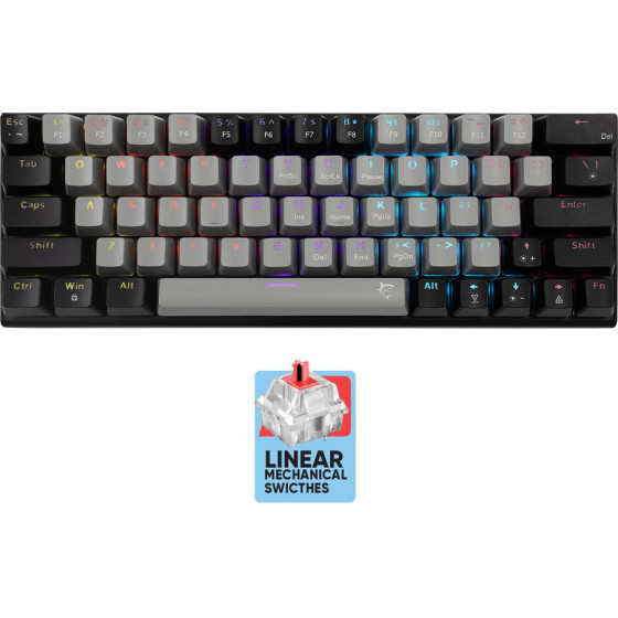 White Shark Mechanical Keyboard GK-002711V2 Us Red Switch WAKIZASHI-2 GREY/Black - (WAKIZASHI-2-US-G-B-RED.SW)
