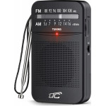 LTC Portable Pocket Radio LEGA, AM/FM, Mini jack, black