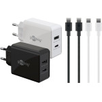 Goobay Twin Power Set 2x USB-C Chargers (30 W), 2x USB-C Cables - (79644)
