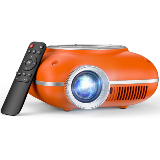 CHEERLUX C1 Mini ������������ 720p (100 ANSI) �� Android 11, HDMI/USB/Bluetooth, 35?-120? - Pocket Projector Orange - (04877)