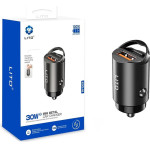 Lito - Car Charger (IN-C03) - 1x USB, 1x Type-C, 60W, Fast Charging, Ultra-Mini & Sleek Design, Universal - Black