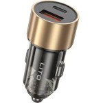 Lito - Car Charger - 1x USB, 1x Type-C, 52W, Fast Charging, Ultra-Mini & Sleek Design, Universal - Black - (IN-C04)