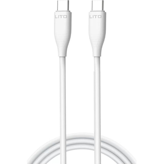 Lito - Data Cable Liquid Silicone (LD03) - Type-C To Type-C, Fast Charging, 60W, 1m - White