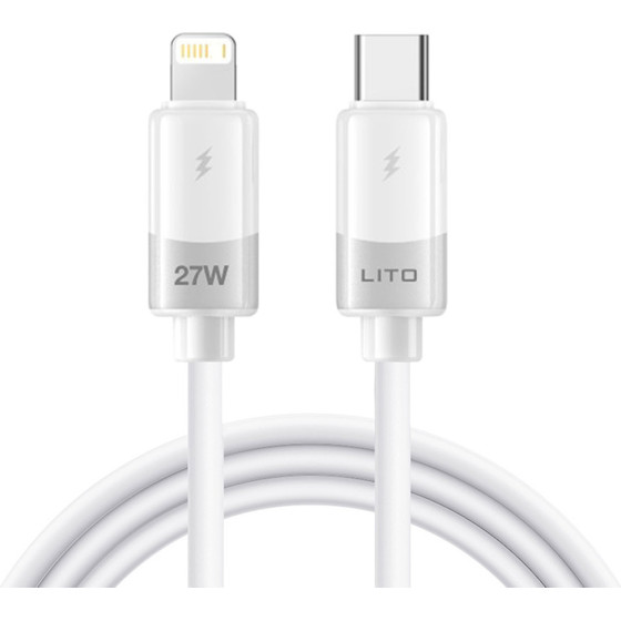 Lito - Data Cable Liquid Silicone (LD07) - Type-C To Lightning, Fast Charging, Anti-freeze, Anti-Fire - White