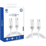 Lito - Data Cable Liquid Silicone (LD07) - Type-C To Type-C, Fast Charging 60W, Anti-freeze, Anti-Fire - White
