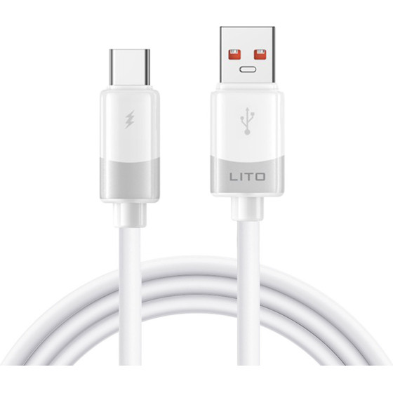 Lito - Data Cable Liquid Silicone (LD07) - Usb To Type-C, Fast Charging 60W, Anti-freeze, Anti-Fire - White