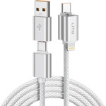Lito - Data Cable Magnetic 4in1 (LD21) - 5A High Current, 100W Fast Charging, Magnetic Design, Built-In Smart Chip - White