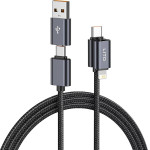 Lito - Data Cable Magnetic 4in1 - 5A High Current, 100W Fast Charging, Magnetic Design, Built-In Smart Chip - Black - (LD21)