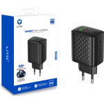 Lito - Wall Charger (LC24) - Type-C, Usb Output, PD65W, GaN, Pc Fireproof, Eu Plug - Black