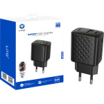 Lito - Wall Charger - Type-C, Usb Output, PD20W, GaN, Pc Fireproof, Eu Plug - Black - (LC15)