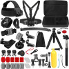 Techsuit - Accessory Kit Camquest 50in1 (SA50) - For Gopro Hero, SJCAM, Action Cameras, With Carrying Case - Black