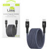 Lime Successories Lime USB-C Type C To USB-C Type C 4A ��������-Data Durable Magnetic Braided 1.2m LBMCC02 68W GREY