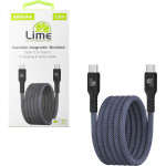 Lime Successories Lime USB-C Type C To USB-C Type C 4A ��������-Data Durable Magnetic Braided 1.2m LBMCC02 68W GREY