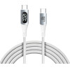 Lime Successories Lime USB-C Type C To USB-C Type C 6A ��������-Data Durable Braided With Led Display 1.2m LBLCC01 120W WHITE