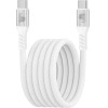 Lime Successories Lime USB-C Type C To USB-C Type C 6A ��������-Data Durable Magnetic Braided 1.2m LBMCC03 120W WHITE