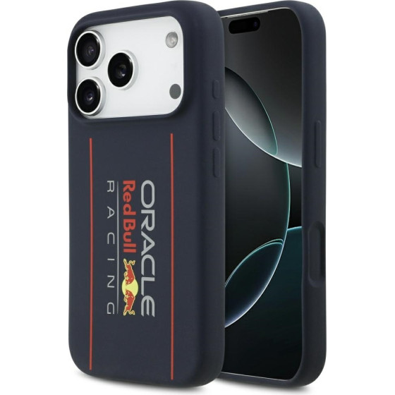 Red Bull Silicone Oversize Vertical Logo Magsafe Case For Iphone 17 Pro Navy Blue - (RBHMP17L24SIOLRV)
