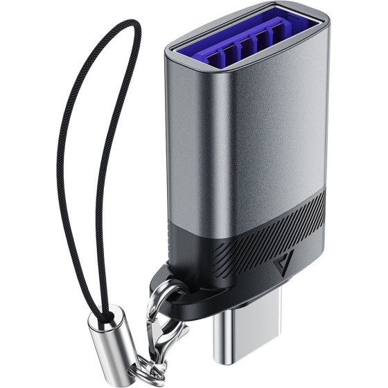 Acefast - Adapter - With Otg Function, Usb To Type-C, 10GBps Data Transmission, Fast Charging - Metal Gray - (J7)