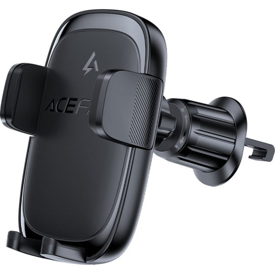Acefast - Car Holder With Wireless Charging - For Air Vent, Magnetic Grip, Self-Locking, 15W, 4.7 - 6.9'' Phone - Black - (D48)