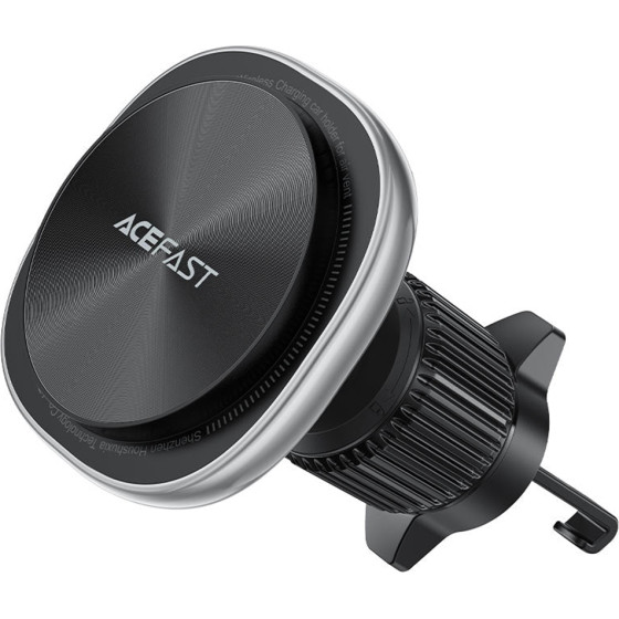 Acefast - Car Holder With Wireless Charging - For Air Vent, Magnetic Grip, USB-C, 15W, For 4.7 - 6.9'' Phones - Silver - (D41)
