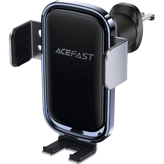 Acefast - Car Holder With Wireless Charging - For Air Vent, With Solar Panel, Battery, Automatic Arms, 300mAh - Black - (D39)