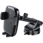 Acefast - Car Holder With Wireless Charging - For Dashboard, Magnetic Grip, Lock Clip, 15W, For 4.7-6.9'' Phones - Black - (D49)