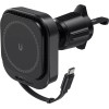 Acefast - Car Holder With Wireless Charging - For iPhone, MagSafe, Retractable Cable, For Air Vent, USB-C, 85cm - Black - (D32)