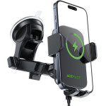 Acefast - Car Holder With Wireless Charging - Magnetic Grip, For Dashboard, Windshield, 15W, For 4.7-6.9'' Phone - Black - (D53)