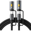 Acefast - Data Cable - Multifunction, Fast Charging, Type-C/Led Light To Type-C/Cigarette Lighter, 60W, 3A, 1.2m - Black - (J4)