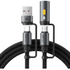 Acefast - Data Cable - Multifunction, Fast Charging, USB/USB-C To Type-C/Cigarette Lighter, 60W, 3A, 1.2m - Black - (J6)