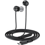 Acefast - Wired Earphones (L8) - Type-C, In-Ear Design, With Microphone, Control Remote, Flexible, Silicone, 1.2m - Black