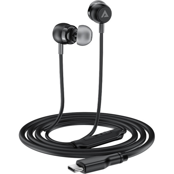 Acefast - Wired Earphones (L8) - Type-C, In-Ear Design, With Microphone, Control Remote, Flexible, Silicone, 1.2m - Gray