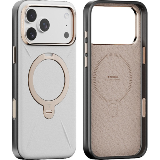 Torras - Qpro Leather Series - Iphone 17 Pro - Grey - (X00FX2423)