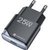 FORCELL F-Energy Gan Iii B125101-E Ultra Slim Travel Charger 1 x Type C + Usb A Pd QC4.0 3A 25W black