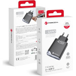 FORCELL F-Energy Gan Iii B245201(2C) Ultra Slim Travel Charger 2 x Type C + Usb A Pd QC4.0 3A 45W black