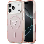 Guess Case For Iphone 17 Pro Compatible With Magsafe GUHMP17LHgtmlcgp (Iml Gradient W/ Triangle Logo) pink