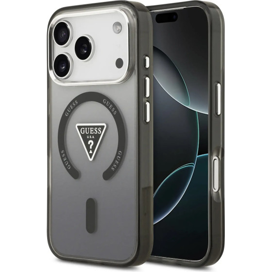 Guess Case For Iphone 17 Pro Max Compatible With Magsafe GUHMP17XHgtmlcgk (Iml Gradient W/ Triangle Logo) black