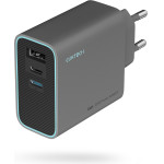 Cuktech 65W GaN Wall Charger 2 x USB-C 1 x USB-A - Gray - (CUKAD653EUGR)