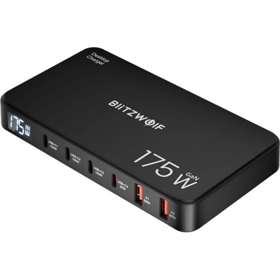 BlitzWolf ������� �������� 6-��-1 4xUSB-C + 2xUSB 175W - (BW-S30)