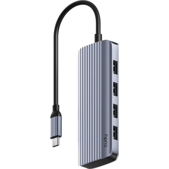CUDY interface hub USB 3.2 Gen 1 (3.1 Gen 1) Type-C 5000 Mbit/s Grey, Silver - (UH500)